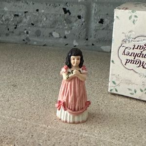 VINTAGE  “GIFT OF LOVE" GIRL WITH FLOWERS FIGURINE 1.5”